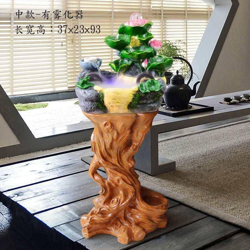 假山流艺喷泉风水IOF轮摆件仿木根水雕创树脂工品底座盆景意花架
