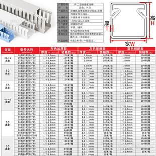PVC行线薄高25 线槽 高100MM宽25 100MM槽宽配电箱柜阻BGO燃韧性款
