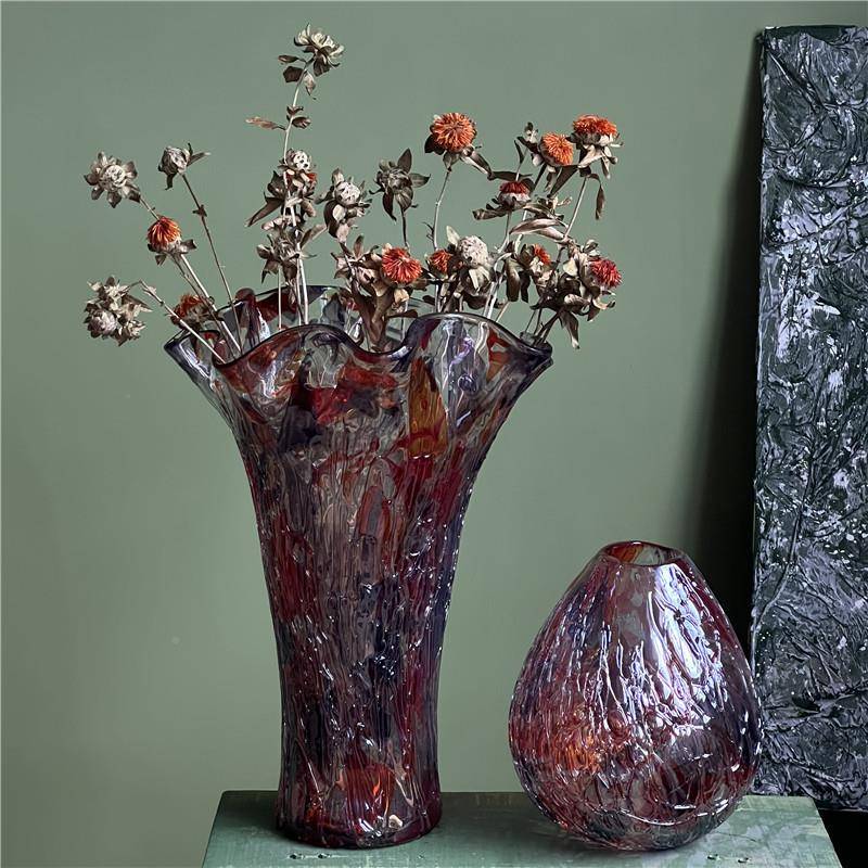 创意手工渐变落地大件BEH白菜直筒花花瓶板简约客餐桌瓣样厅房装