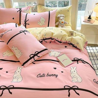 新全棉卡双面印花四件套款家用棉高支高密纯亲肤三件套PIO四季通