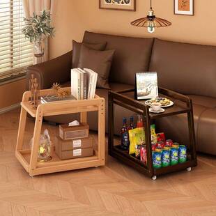 阳台小茶桌茶柜置物架边柜侧可移动发边LL789A几实木迷你茶台小茶