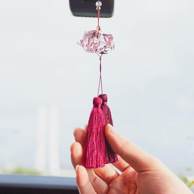 厂猪家施家财汽车内39706饰挂件网红车挂招晶水粉红飞猪