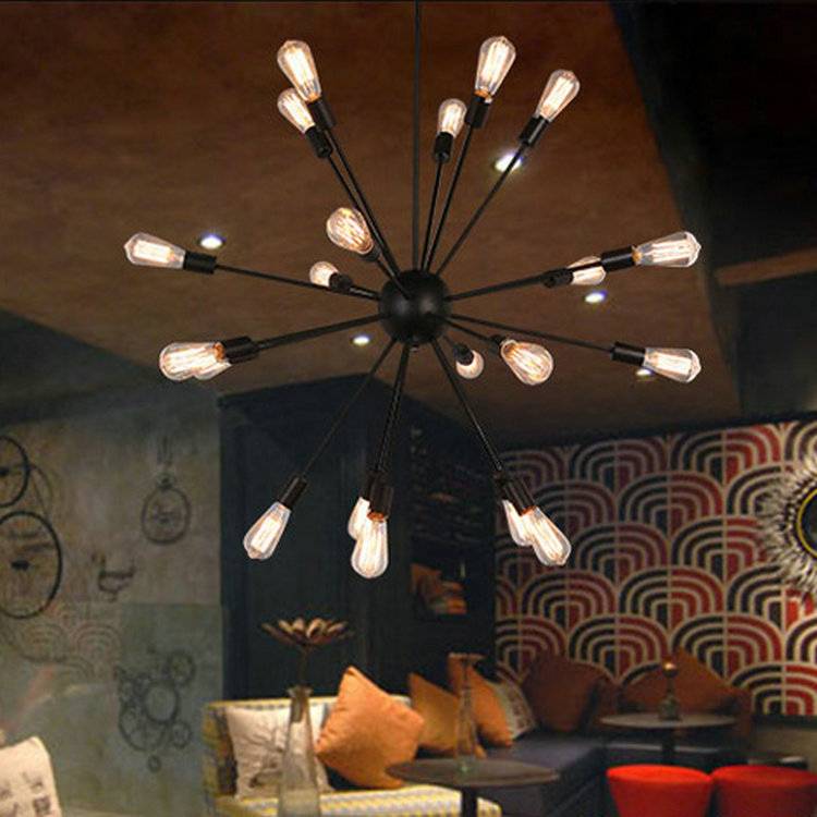 美式乡村复古工业风餐厅客厅酒吧台灯个性创意多头铁艺卫星吊灯