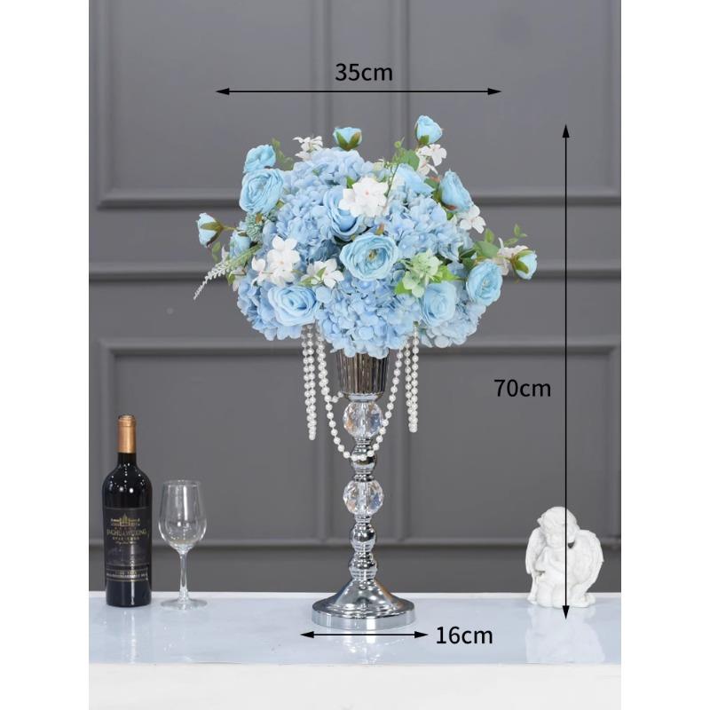 布欧式婚庆路引花仿台真44641绢假花婚礼酒店舞装堂饰布置摆件