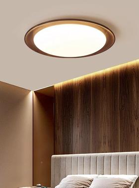 中古风卧顶室灯吸灯全光41175护眼胡桃木色圆形美式新中式古书谱