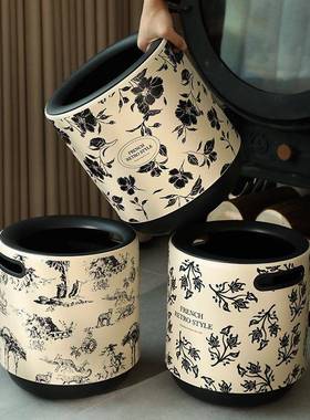 桶垃圾家用客厅新款奢高档DYR法式大容可量卧轻室高颜值双层提办