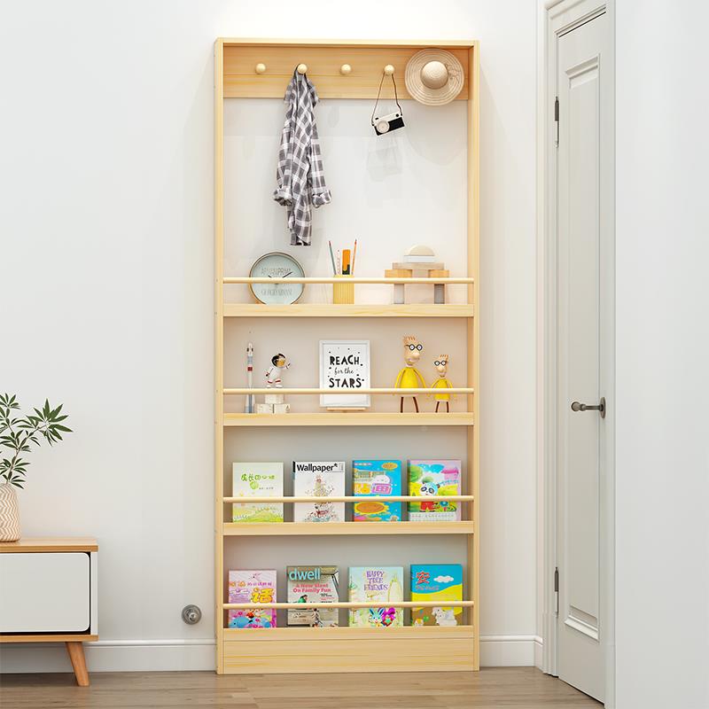 W6后置物架儿童实木书架地卧室层收门纳架多学20231023生绘本架落