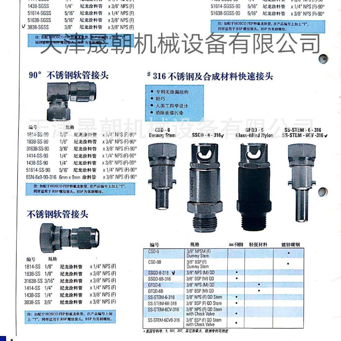 HOSEOKO快速接头TEM-S6S-3C16SQD-6-316RY-6