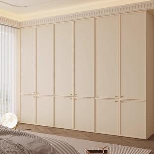 法家式复奶风全衣柜屋衣古帽间一油门到顶用中古衣橱简约衣柜组合