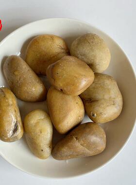 厂直销黄色一雨花石级黄雨花石头家黄色普抛卵石石LIJ子天然鹅石