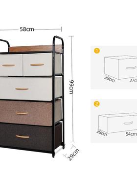 夹缝收纳柜杂铁架布艺抽屉式储柜卧室物QOF五斗柜日式抽屉柜靠墙