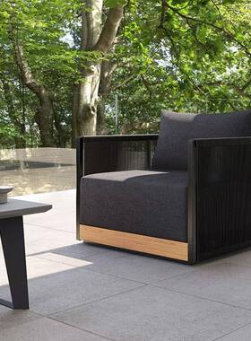 KSV户外沙休发庭院园防水防晒实木闲藤编客椅厅阳台花柚木沙发组