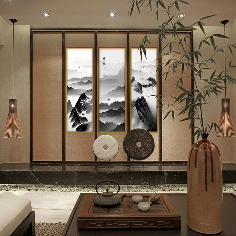 厂直销现画代简约HFU山水风景挂画家装饰客厅挂画餐厅画酒店墙壁