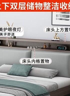 实木床简约主2卧床18双人床JVT经.济型1.5出租房用床1.单人床大架