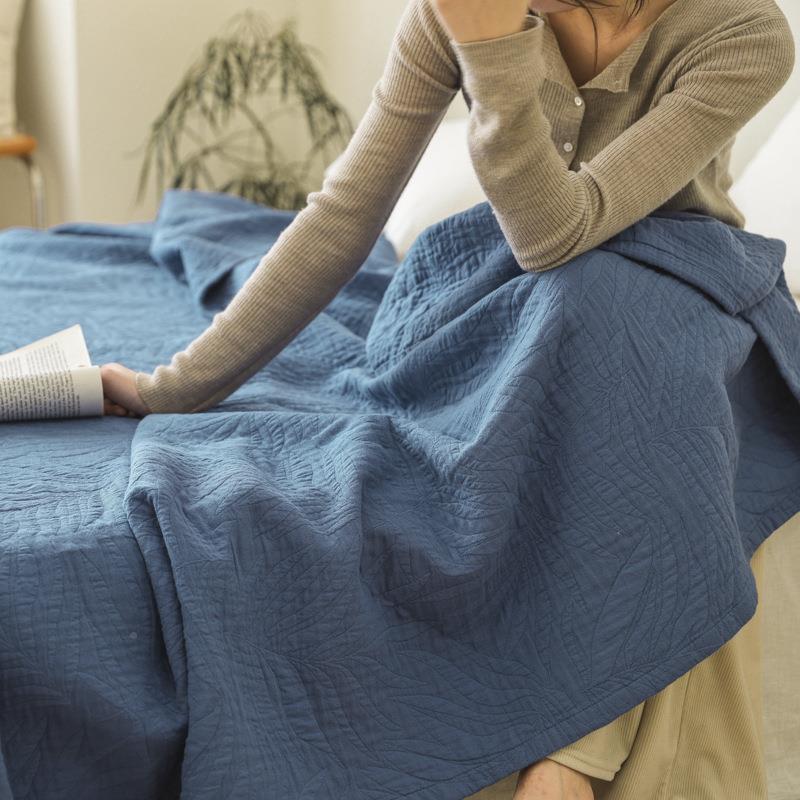 夏季睡全棉毯子纱布肩毛巾被办公室午披沙JXX发毯盖毯床上用薄夏