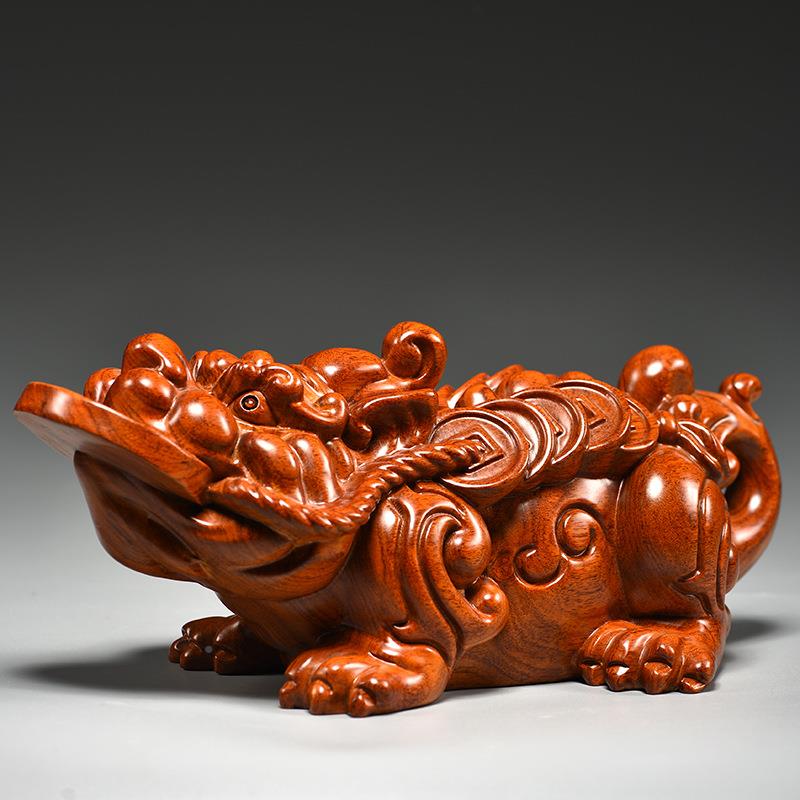 花梨木雕刻貔貅号摆件一大家客厅装饰工艺品店铺开对业981居新居