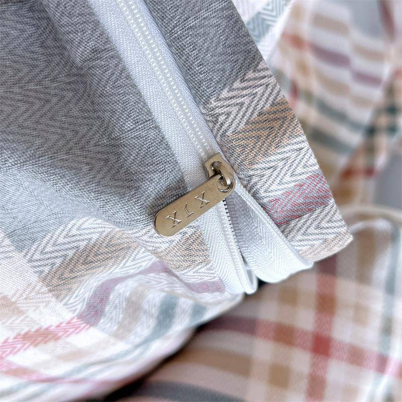 纯床棉769粗原棉布床上四件套简约田园风全棉被套床单笠款床上用