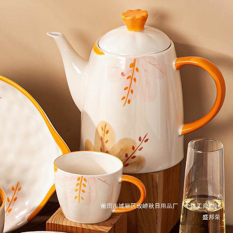 2工厂直具水套装025客销厅陶瓷茶壶家134用凉水壶耐高温高颜值新