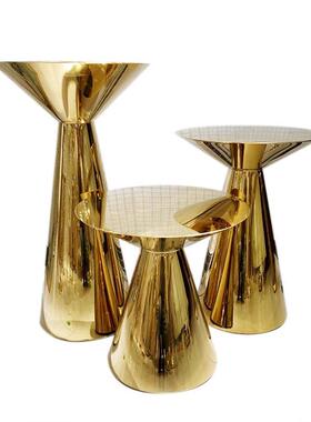 金甜品色不锈钢蛋糕桌甜台PSN婚礼架蛋糕子轻奢金属亮面点展示台