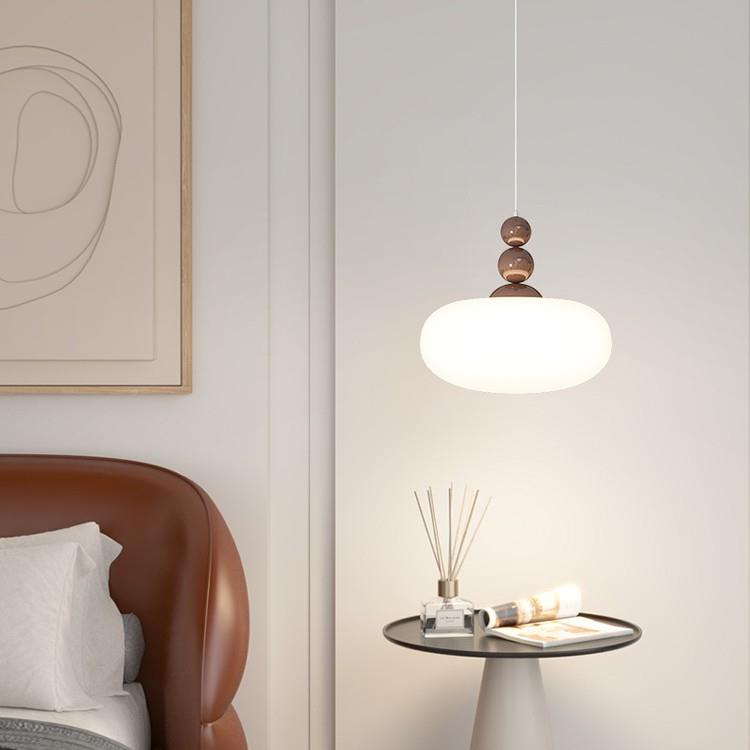 中古无品牌/油风意创鹅卵餐桌岛台多头吊灯石现奶代简约卧室床头