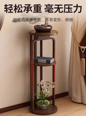 中式圆圆形台阳台花架置物架实木花盆架子花客厅落圆形地花GEP架