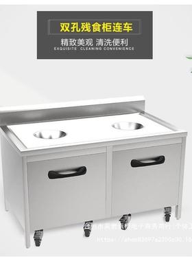 不锈钢收残车车垃圾盘收车移动水餐盘收纳推车泔76360车厨房多功