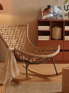懒人摇摇椅家龙虾休椅藤编椅外用闲客厅单人VZD椅摇椅现户代摇摇