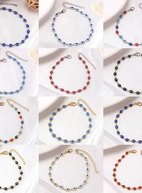 欧美金色恶魔之眼高级感手链女