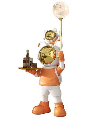 亲子太空人大型带灯球款落地摆件客厅卧室电视柜玄关装饰乔迁礼品