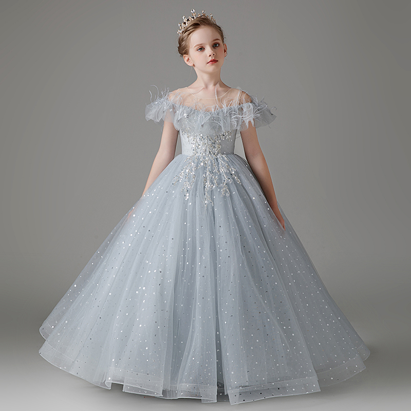 儿童礼服花童公主裙女童生日仙气小主持人钢琴演出服模特走秀服装