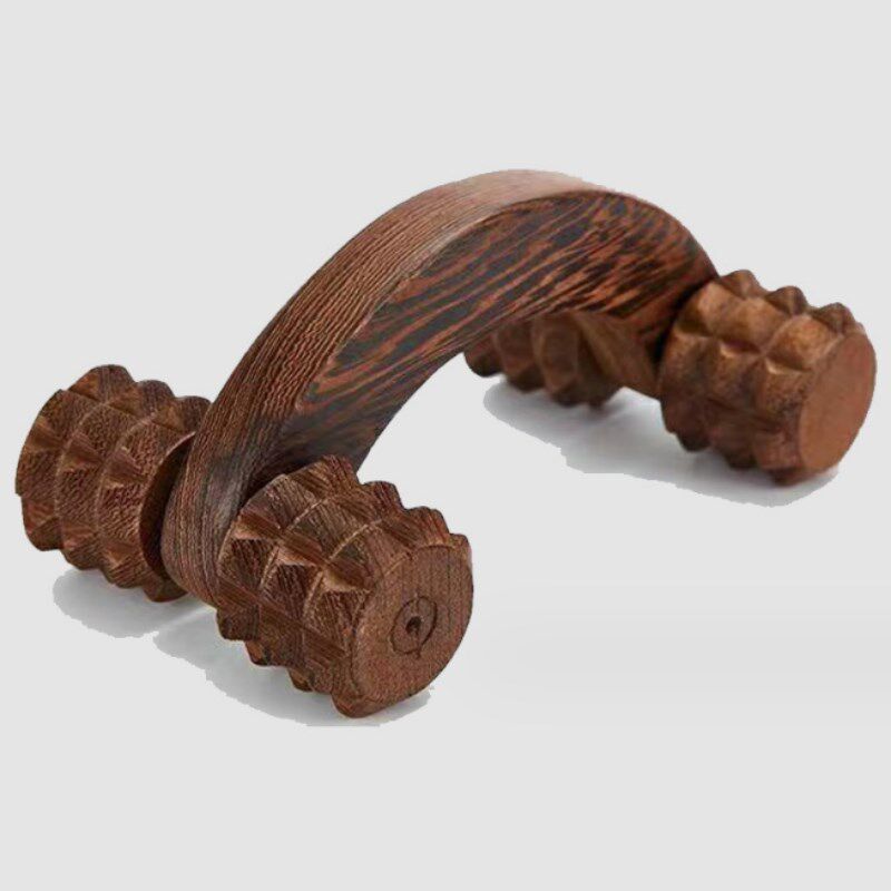 月球车鸡翅木按摩器滚轮按摩器木质按摩轮滚轮四轮腿部背部全身