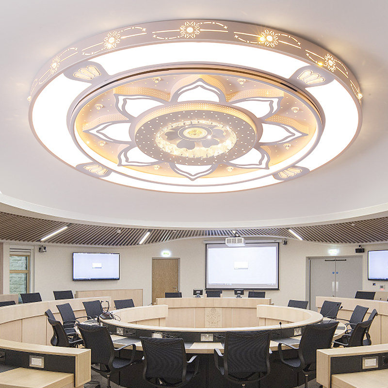 新款圆形大灯LED吸顶灯大会堂灯办公会议室灯大尺寸定制主灯客厅