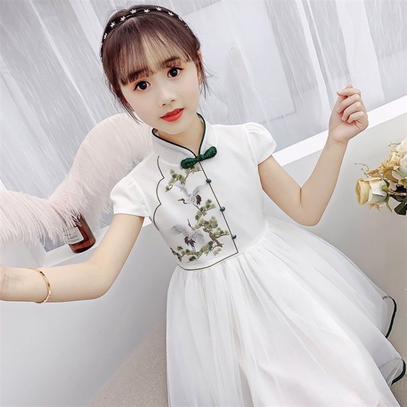 汉服女童夏装连衣裙2023新款儿童中国风古装旗袍裙小女孩纱裙唐装