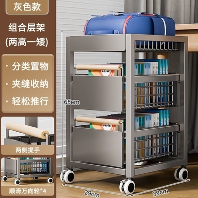 加厚桌下置物架学生书本书包收纳架可移动置物架带轮抽屉多层框架