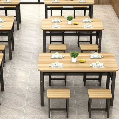 餐桌餐桌椅商用饭店桌椅组合早餐家用简约长方形小吃店桌子食堂