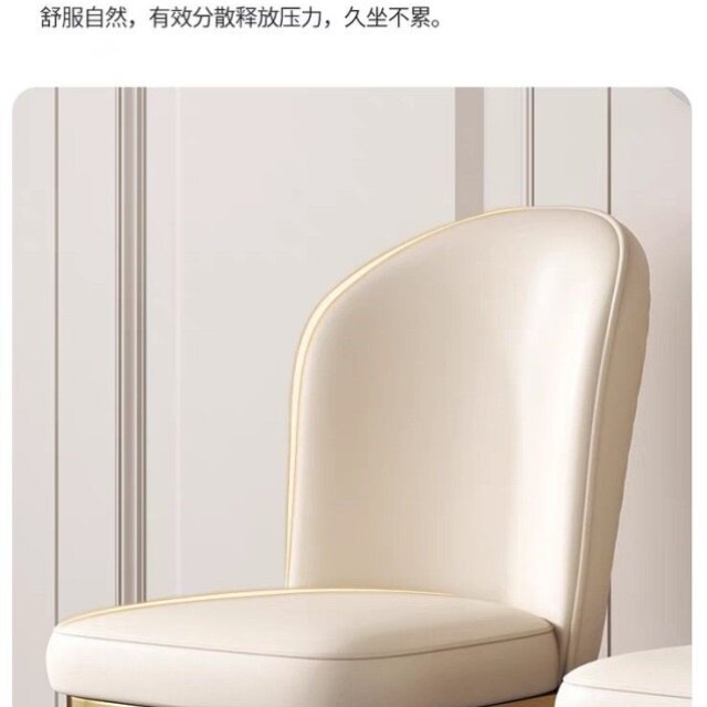 北式轻奢餐椅现代简约家用靠背凳子不锈钢酒店网红小户型椅子