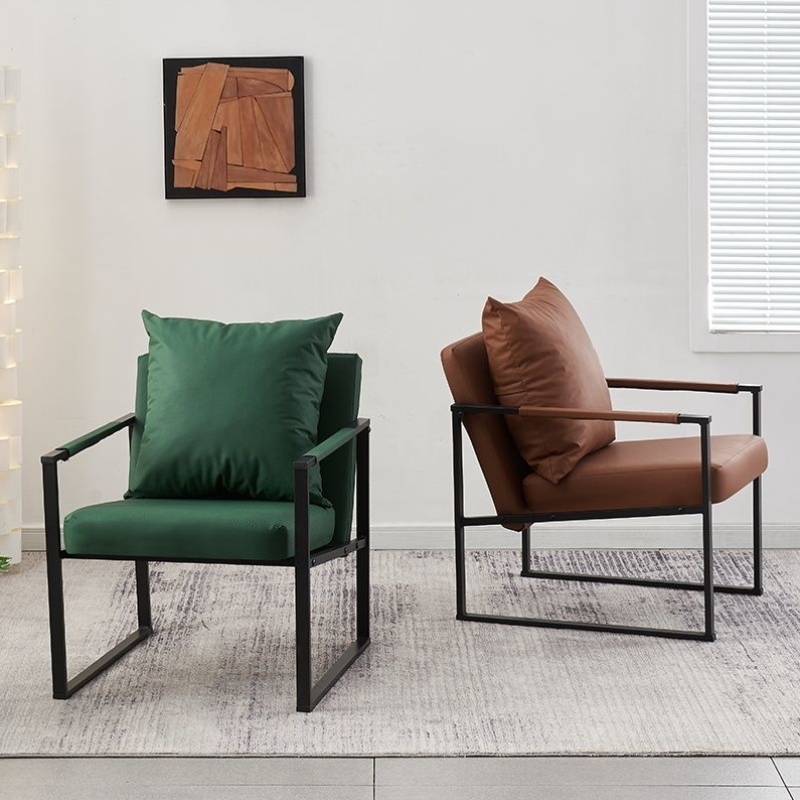 北欧单人沙发椅意式轻奢小户型客厅休闲商务洽谈接待懒人沙发椅