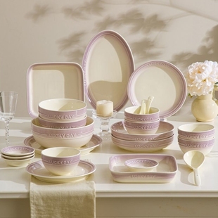 碗盘套装 陶瓷釉下彩餐具碗盘餐具套装 家庭装 碗筷套装 全套家庭装