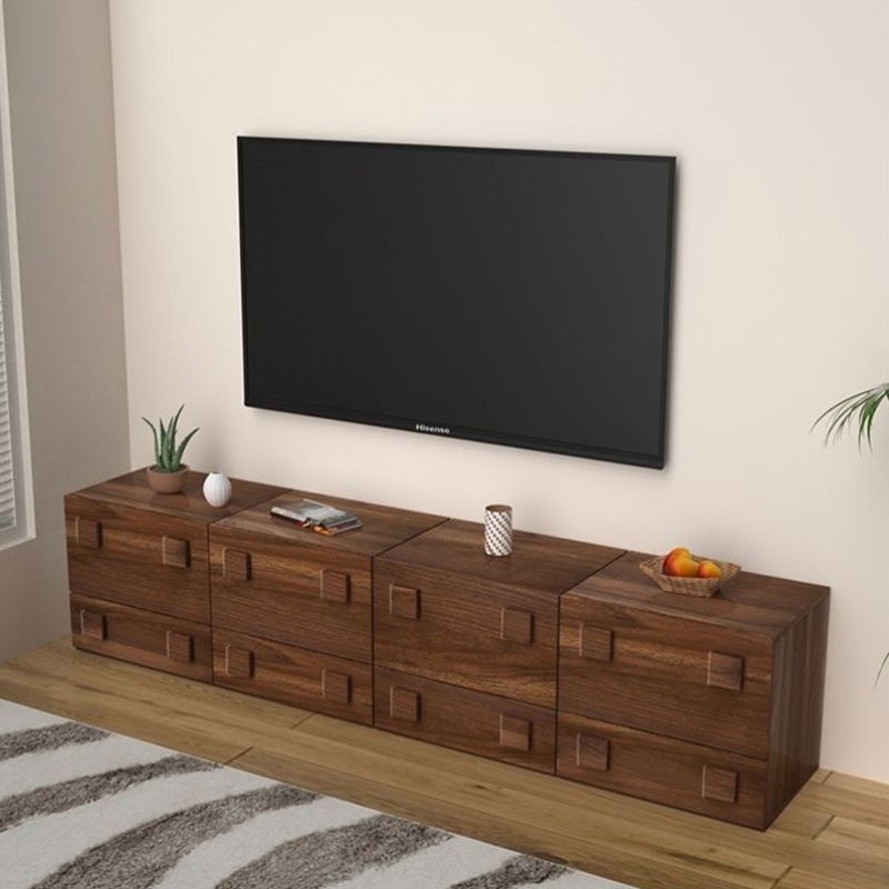 北欧复古多层卡门柜组合模块沙发边柜卧室客厅储物柜电视柜小户型