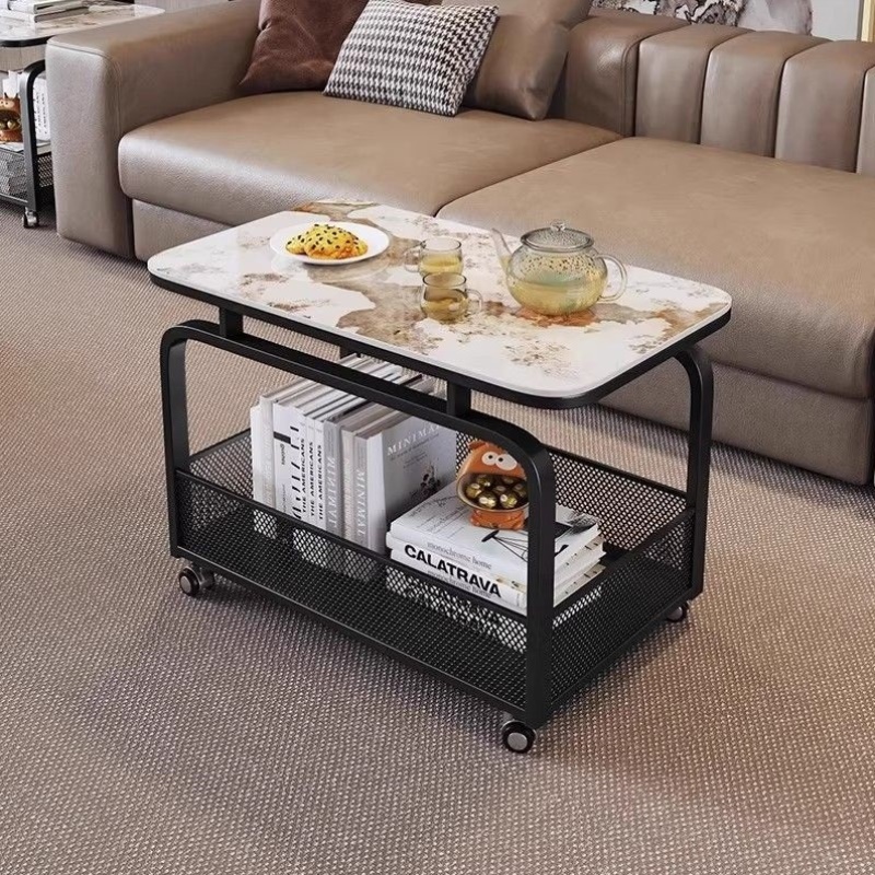 可移动小推车客厅奶油风沙发边几零食置物架现代简约小茶几侧边柜