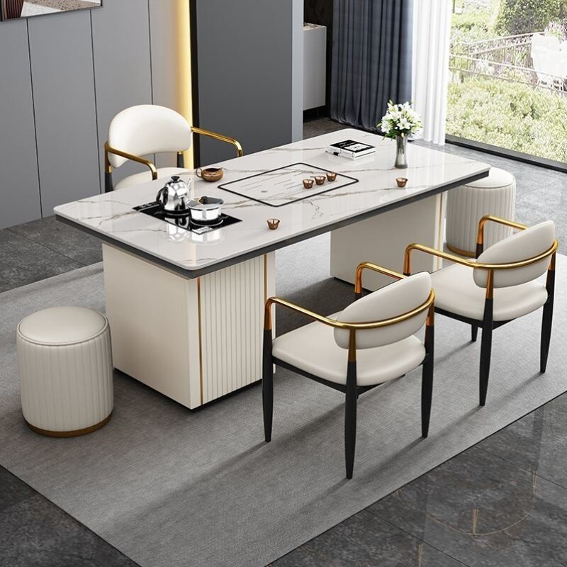 茶台茶桌岩板茶桌椅组合现代简约轻奢家用办公阳台茶桌一体一整套