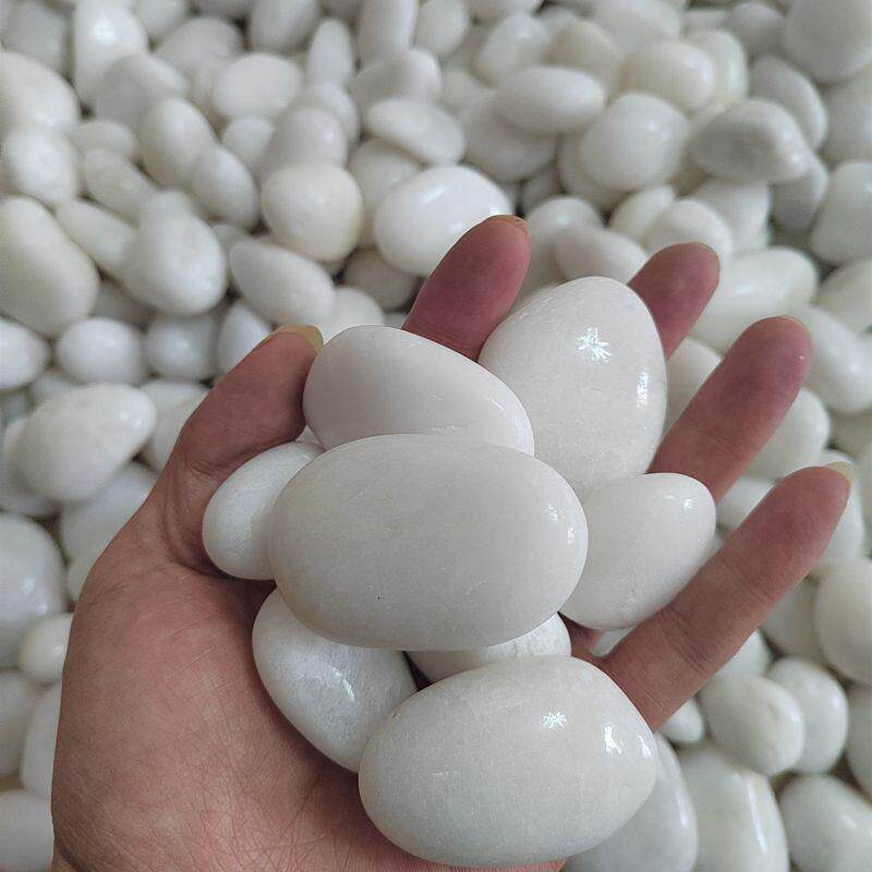 天然白色鹅卵石造景雨花