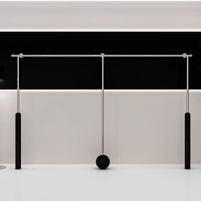 服装店展示架上墙不锈钢黑色挂衣架衣服陈列架女装店专用侧挂货架