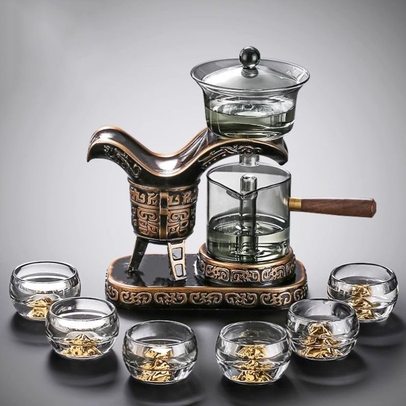 功夫玻璃茶壶茶具套装2024新款自动磁吸懒人泡茶神器家用轻奢高档