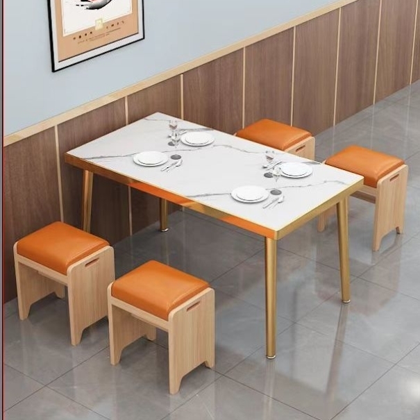 实木方凳H凳子小吃餐饮米线麻辣烫面馆饭店兰州拉面店岩板餐桌