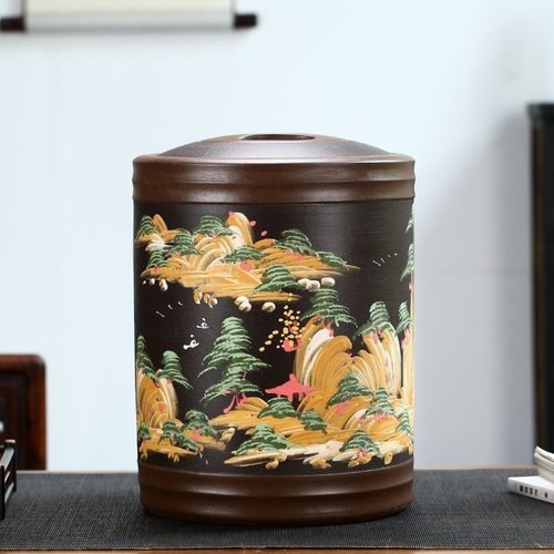 紫砂茶叶罐储存家用缸防潮清仓加厚罐豪华商用罐普洱茶白茶散茶罐