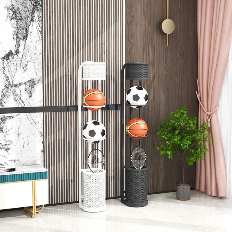 篮球收纳架落地多层球拍收纳筐家用室内儿童球类收纳神器运动器材
