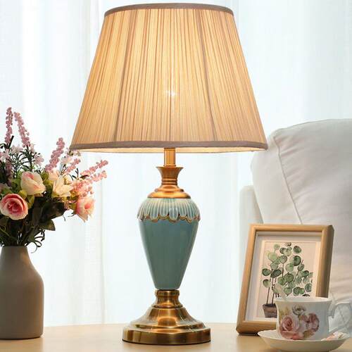 美式简约陶瓷台灯卧室床