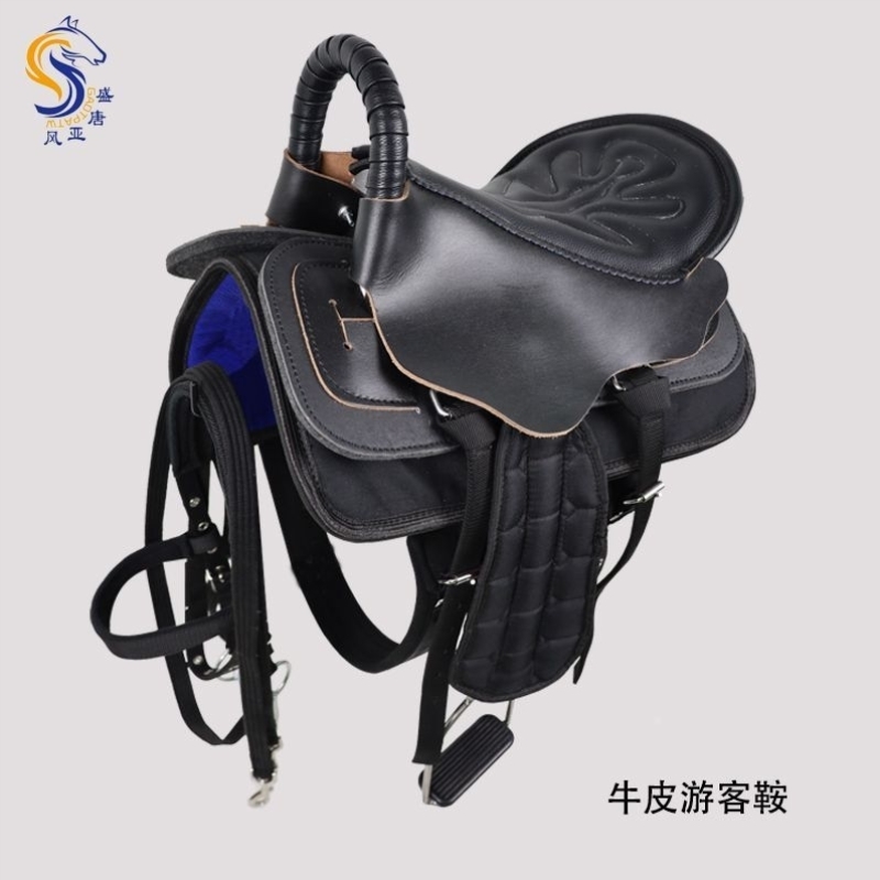 牛皮游客鞍 马鞍 全套马具牛皮新款游客鞍大小矮马鞍具马术用品