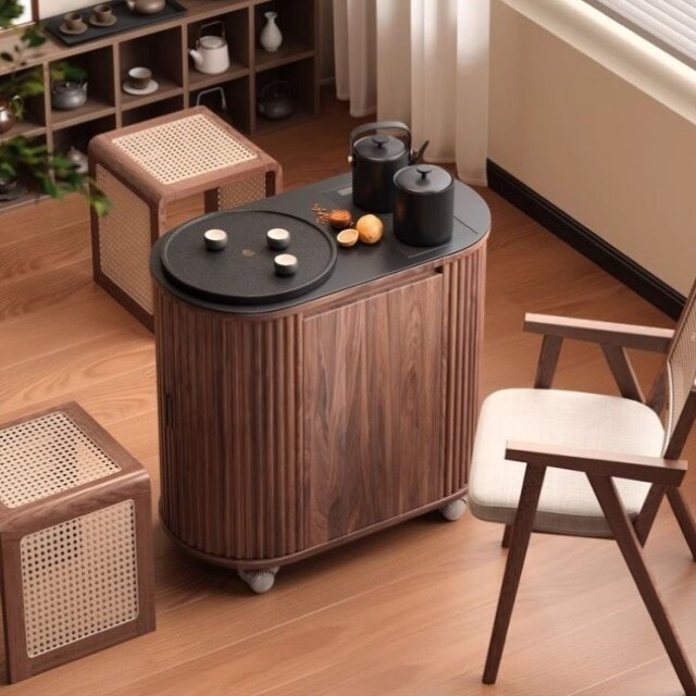 茶宴茶车可移动茶车茶台小边几可泡茶客厅阳台实木茶桌